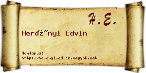 Herényi Edvin névjegykártya